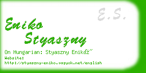 eniko styaszny business card